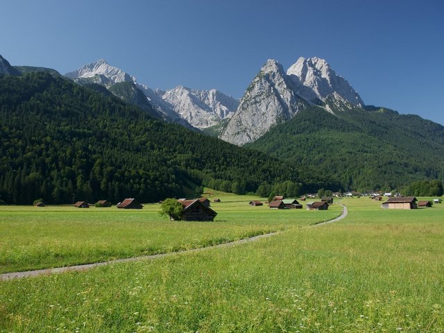 Blick von Garmisch zur Zugspitze